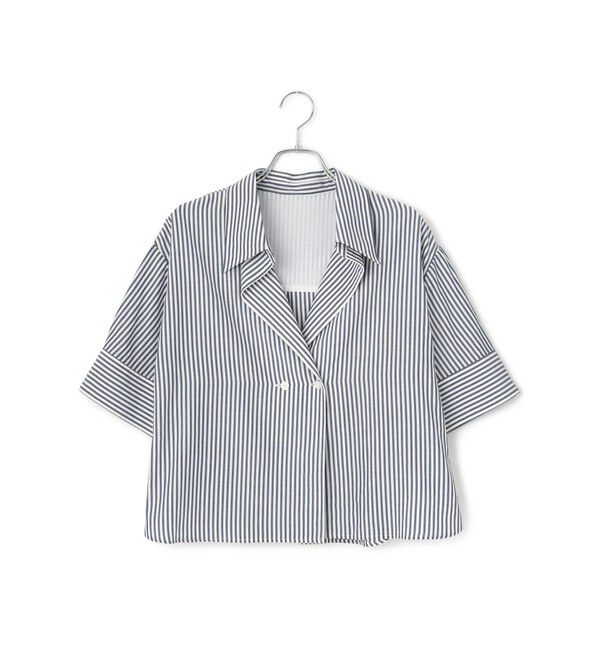 ADAM ET ROPE'「ハーフスリーブダブルボタンシャツ」|シャツ・ブラウス|