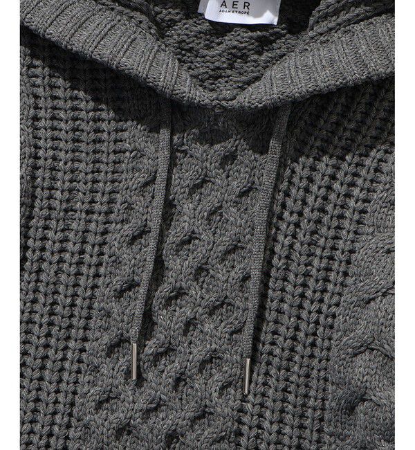 ADAM ET ROPE'「【WEB限定】ボリュームケーブル ニット パーカー / ロングシーズン着用可能 / 超軽量 / ユニセックス」|パーカー|