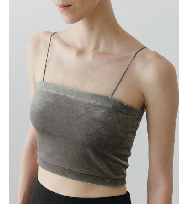 ADAM ET ROPE'「【EMOELLE】カップ付きベロアキャミソール」|キャミソール|
