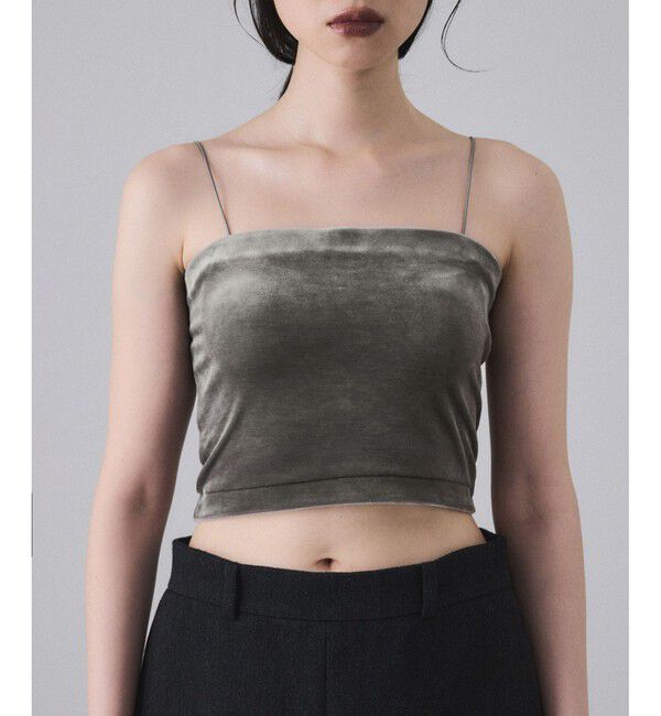 ADAM ET ROPE'「【EMOELLE】カップ付きベロアキャミソール」|キャミソール|