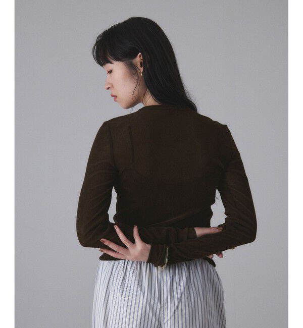 ADAM ET ROPE'「フロッキーチュールクルーネックプルオーバー」|Tシャツ・カットソー|ブラウン(20)