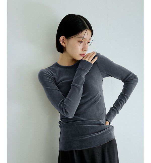 ADAM ET ROPE'「フロッキーチュールクルーネックプルオーバー」|Tシャツ・カットソー|ブルー系(47)