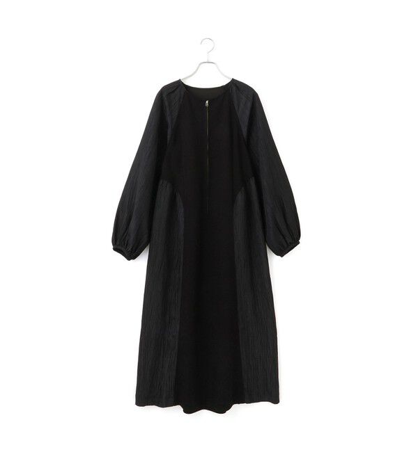 ADAM ET ROPE'「【WEB限定】フロントZIPコンビギャザーワンピース」|ワンピース|