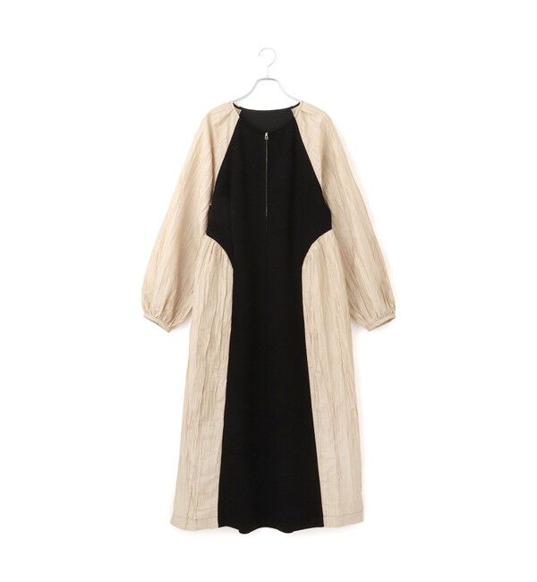 ADAM ET ROPE'「【WEB限定】フロントZIPコンビギャザーワンピース」|ワンピース|