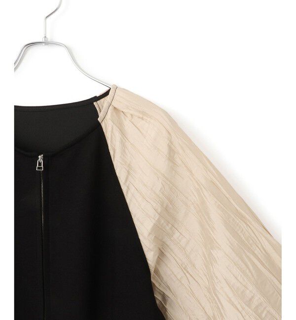 ADAM ET ROPE'「【WEB限定】フロントZIPコンビギャザーワンピース」|ワンピース|