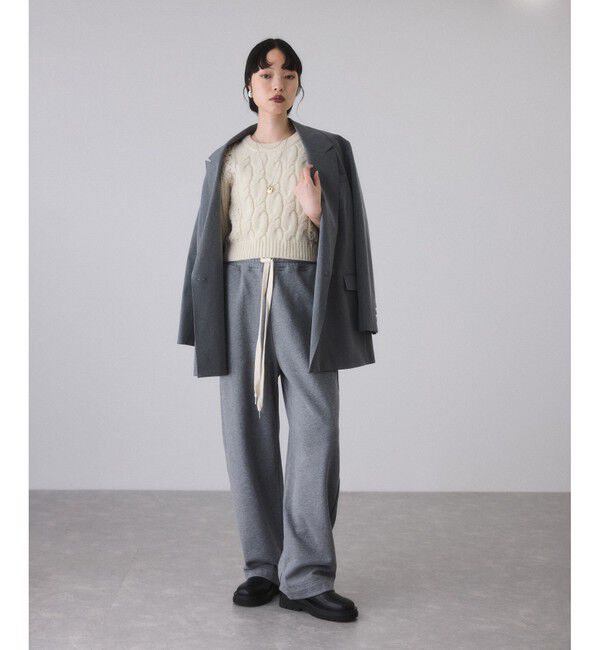 ADAM ET ROPE'「【サステナブル】ケーブルハーフスリーブニット」|ニット・セーター|