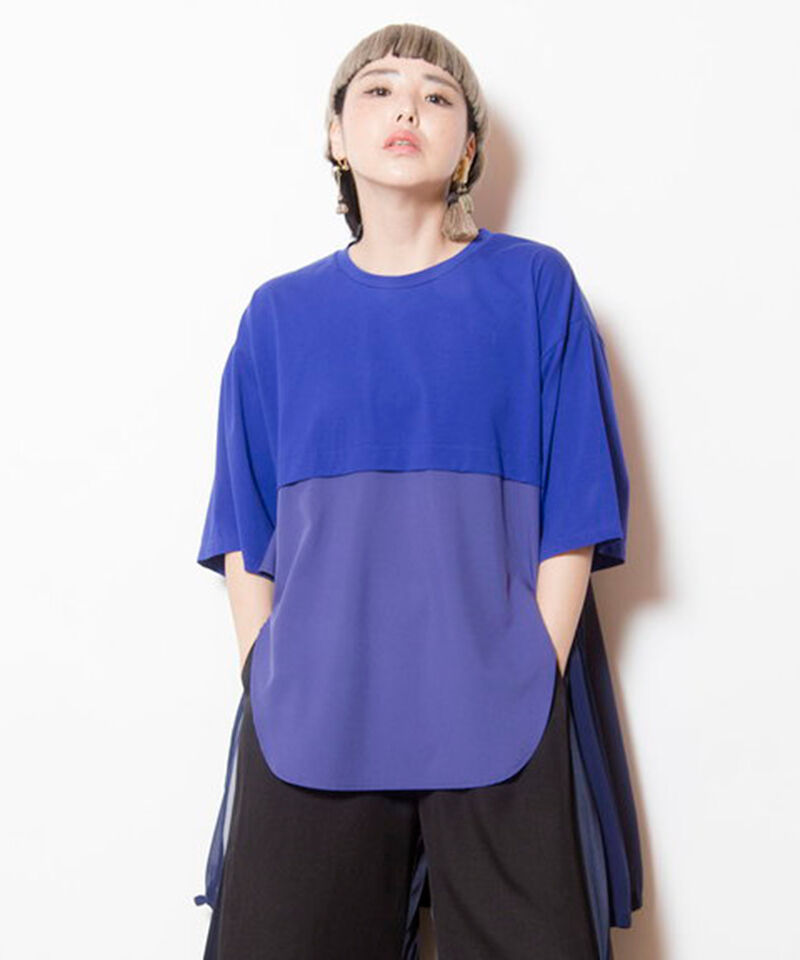  「バックフリルTシャツ」|Tシャツ・カットソー|BLUE
