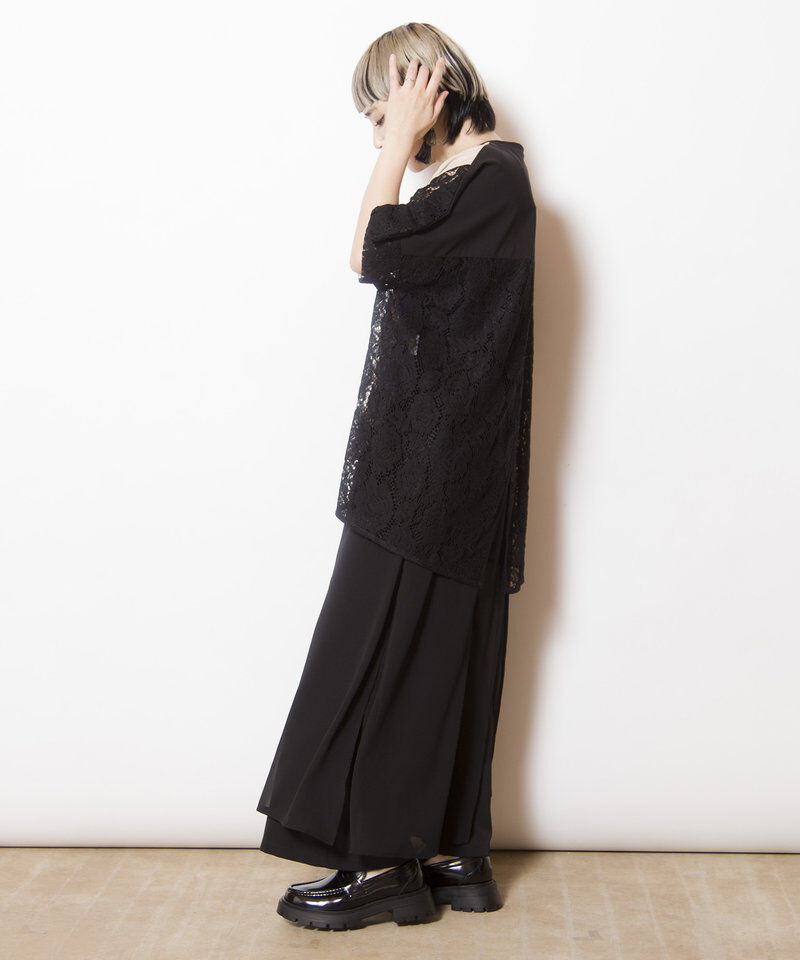  「レース切替ビッグTシャツ」|Tシャツ・カットソー|
