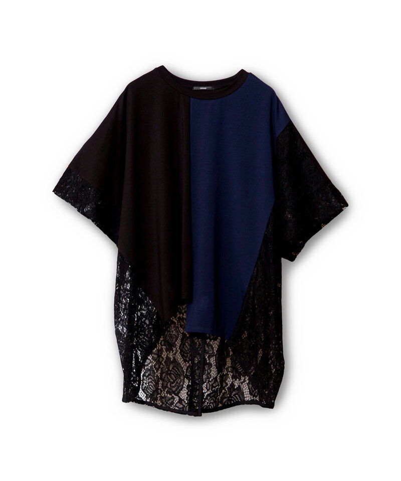  「レース切替ビッグTシャツ」|Tシャツ・カットソー|