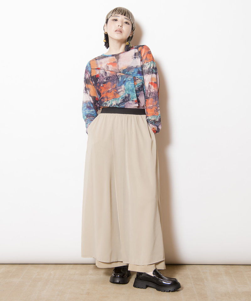  「シフォンレイヤードパンツ」|その他|