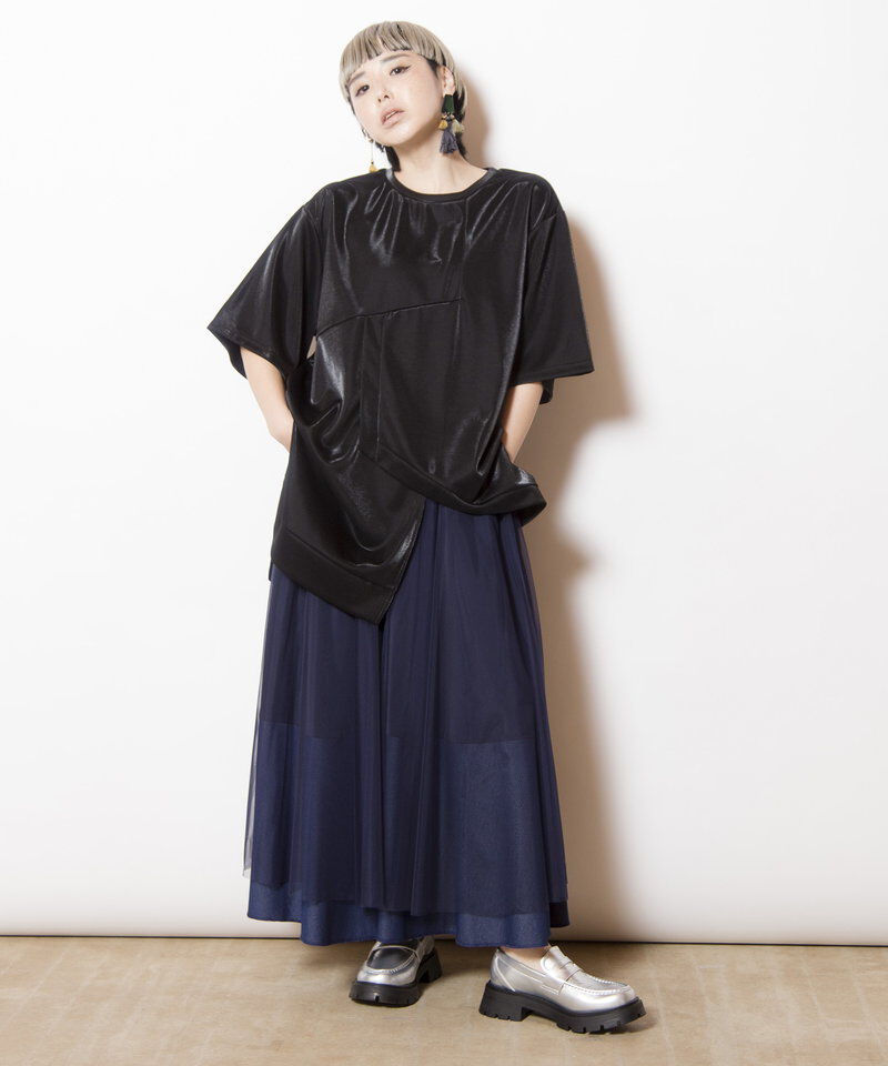  「アシンメトリーロングTシャツ」|Tシャツ・カットソー|