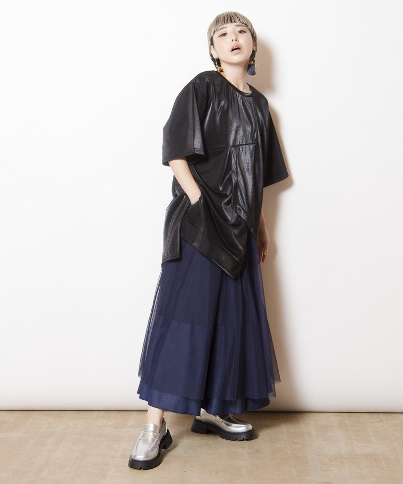  「アシンメトリーロングTシャツ」|Tシャツ・カットソー|