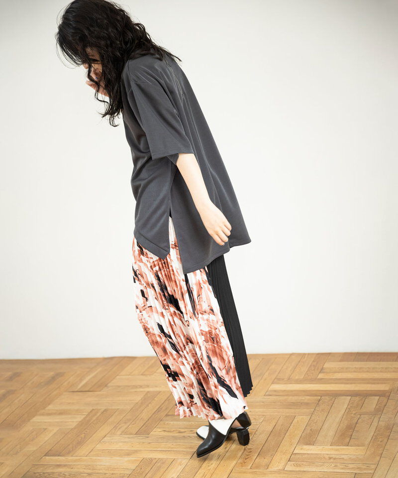  「バイカラープリントプリーツパンツ」|その他|