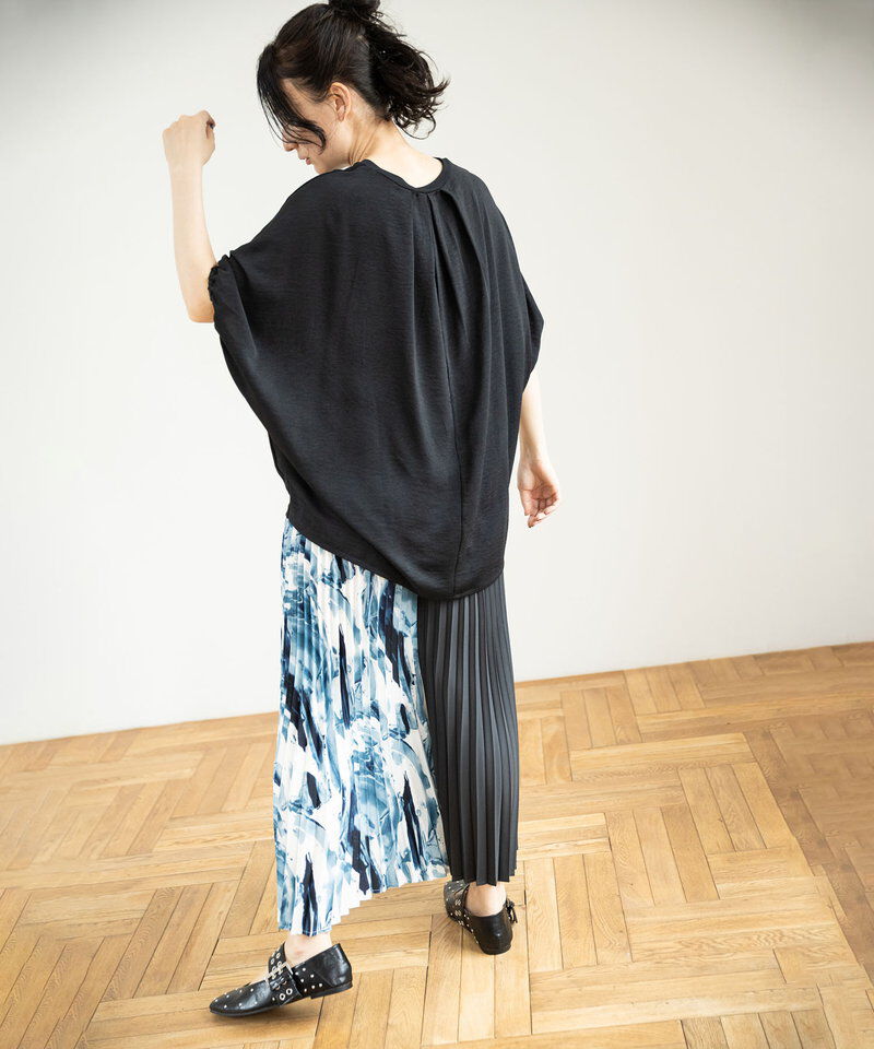  「バイカラープリントプリーツパンツ」|その他|