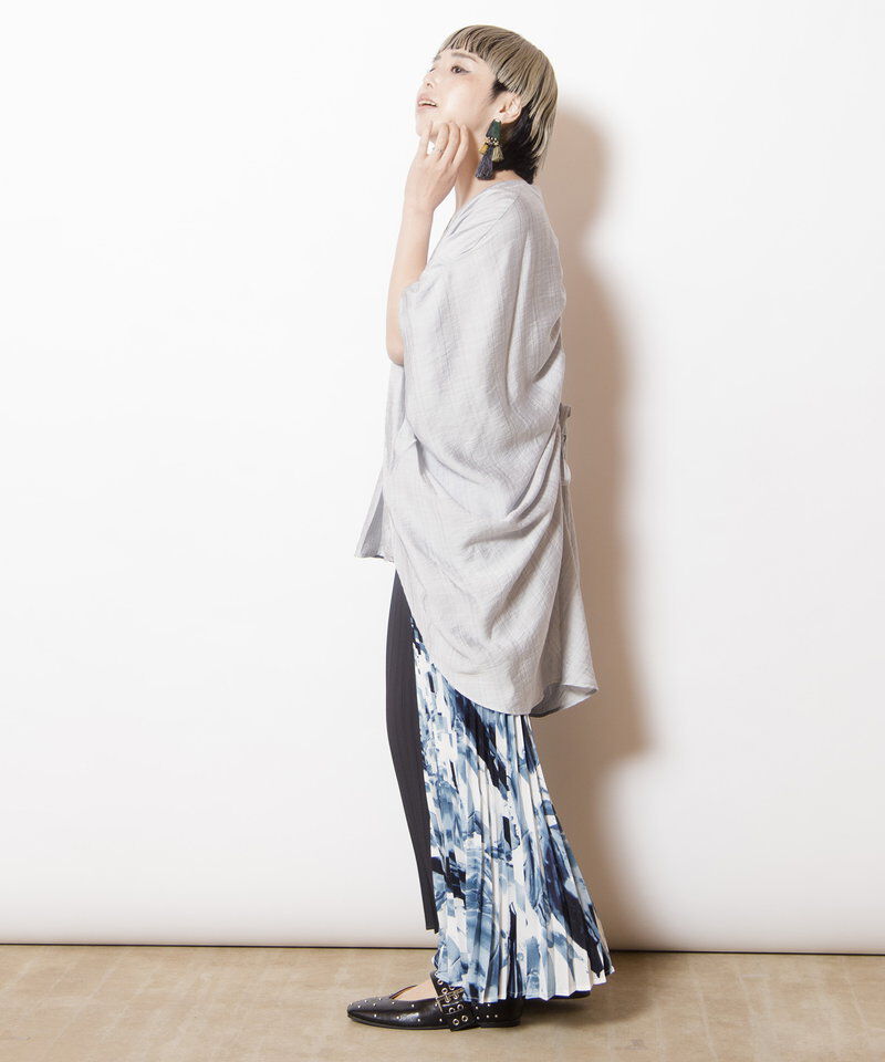  「バイカラープリントプリーツパンツ」|その他|