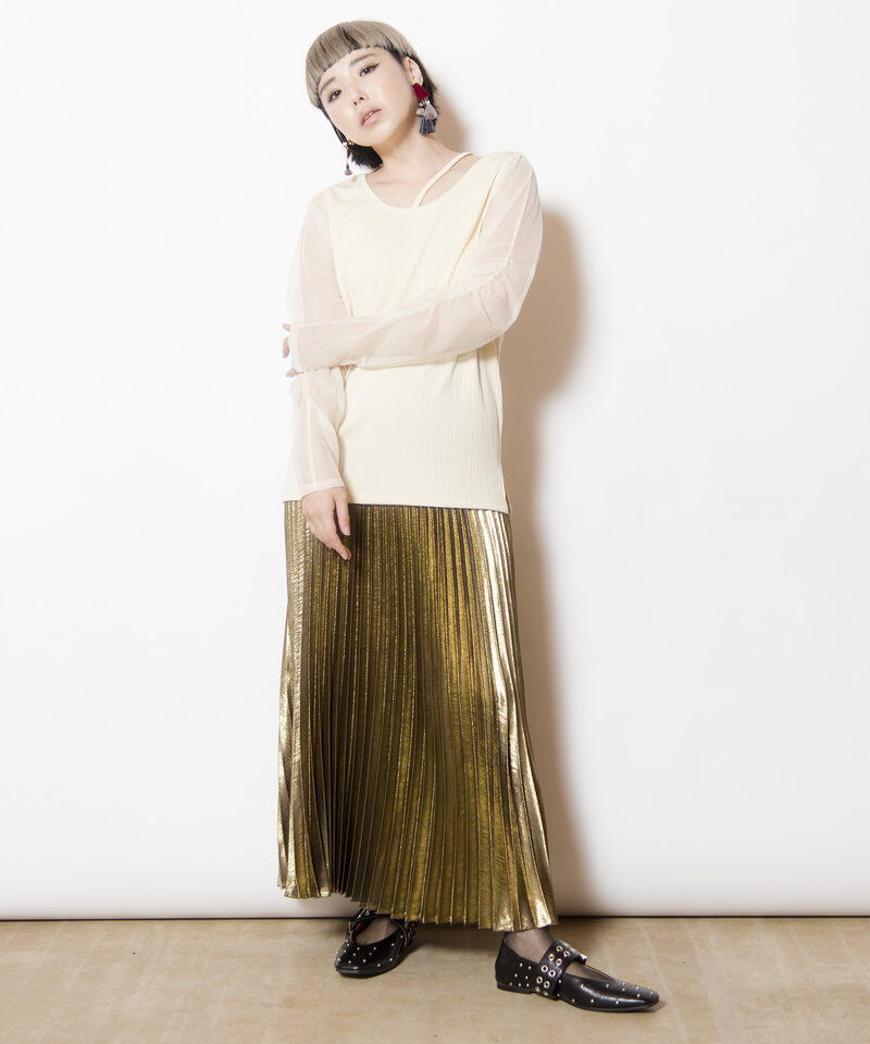  「2WAYギャザースリーブTシャツ」|Tシャツ・カットソー|