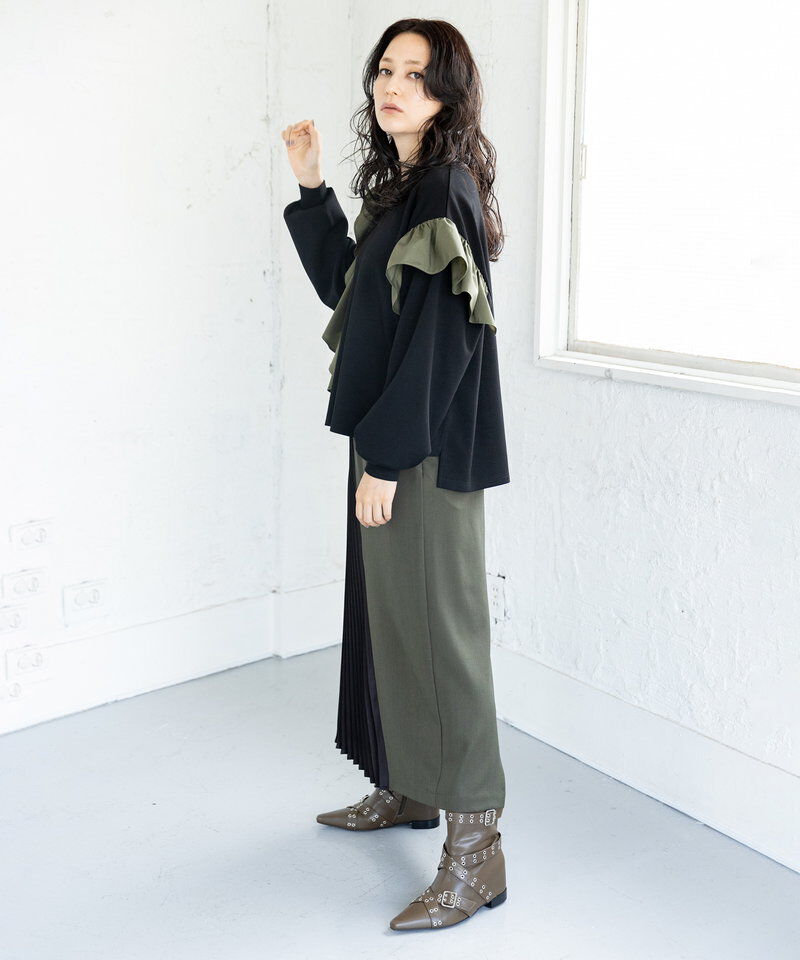  「アシンメトリーフリルプルオーバー」|スウェット・ジャージ|