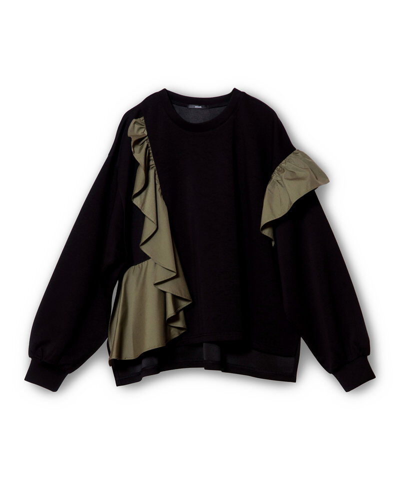  「アシンメトリーフリルプルオーバー」|スウェット・ジャージ|