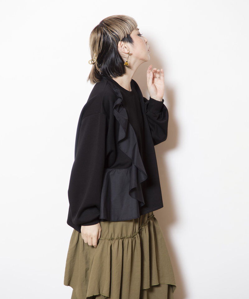 「アシンメトリーフリルプルオーバー」|スウェット・ジャージ|