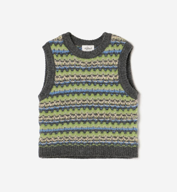 LE GLAZIK「LE GLAZIK | ジャカード クルーネックニットベスト WOMEN」|ニット・セーター|
