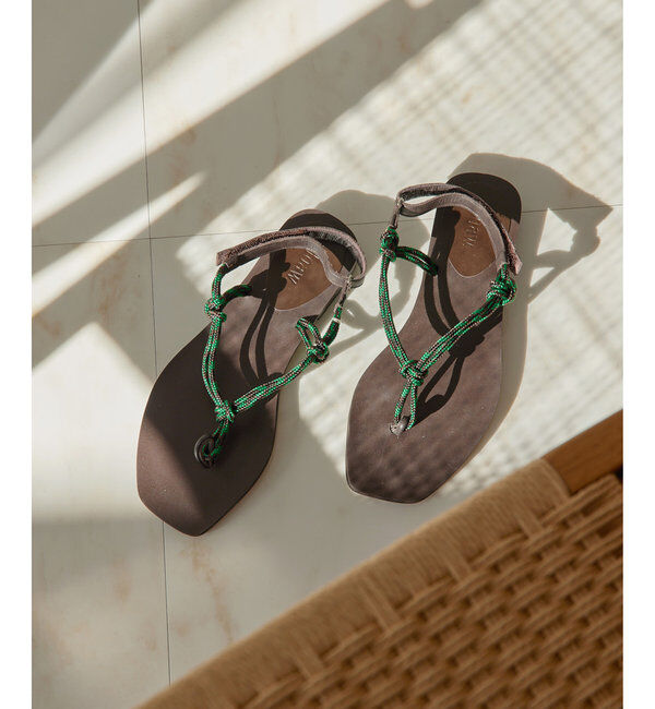 Hoaw.「【Hoaw.】ロープフラットサンダル」|サンダル|ブラウン