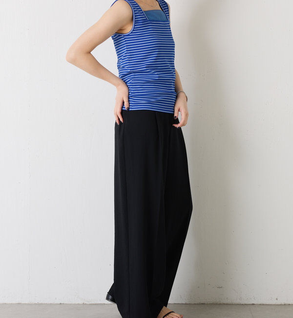  「 シアー切り替えスクエアタンクトップ」|Tシャツ・カットソー|