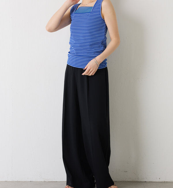  「 シアー切り替えスクエアタンクトップ」|Tシャツ・カットソー|