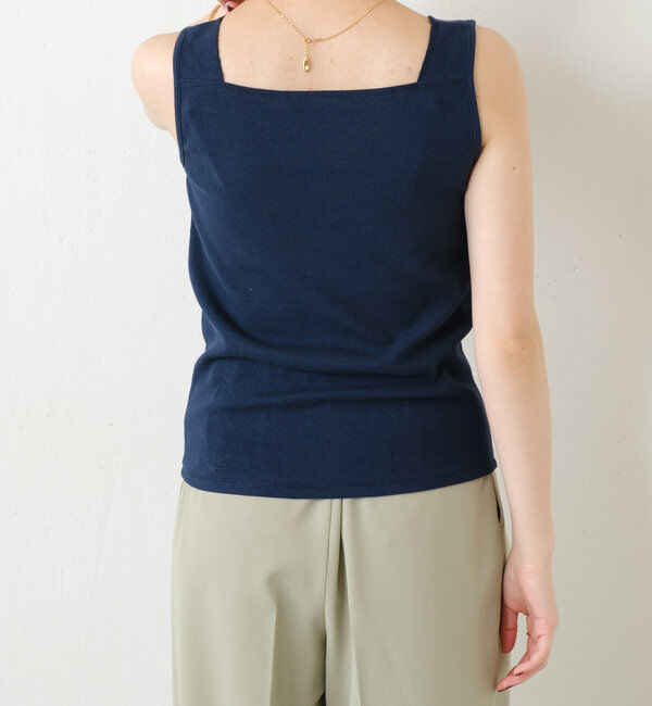  「 シアー切り替えスクエアタンクトップ」|Tシャツ・カットソー|