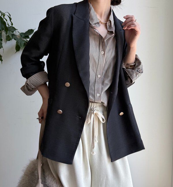  「メッシュダブルジャケット」|テーラードジャケット|グレー