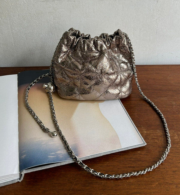  「【WEB限定】ギャザーメタリックキルト」|トートバッグ|