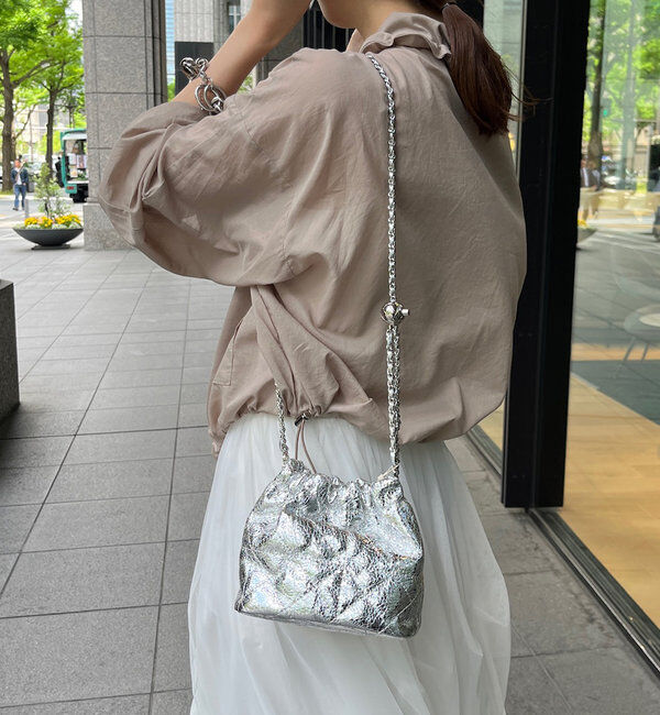  「【WEB限定】ギャザーメタリックキルト」|トートバッグ|