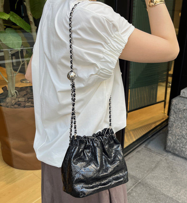  「【WEB限定】ギャザーメタリックキルト」|トートバッグ|