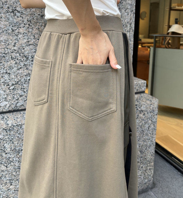  「【WEB限定】裏毛異素材切替カーゴテープスカート」|スカート|