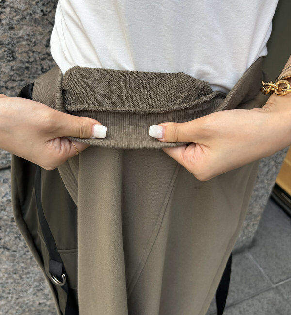  「【WEB限定】裏毛異素材切替カーゴテープスカート」|スカート|