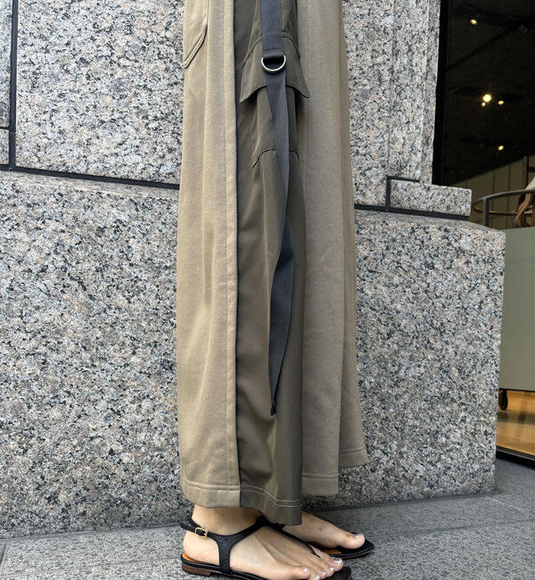  「【WEB限定】裏毛異素材切替カーゴテープスカート」|スカート|