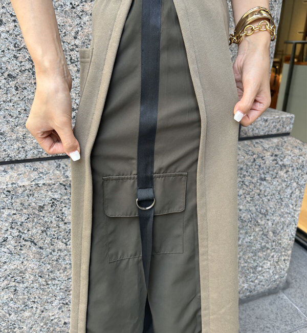  「【WEB限定】裏毛異素材切替カーゴテープスカート」|スカート|