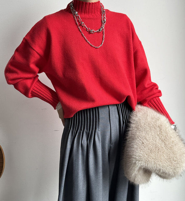  「【WEB限定】モッチリミドルゲージハイネックニット」|ニット・セーター|