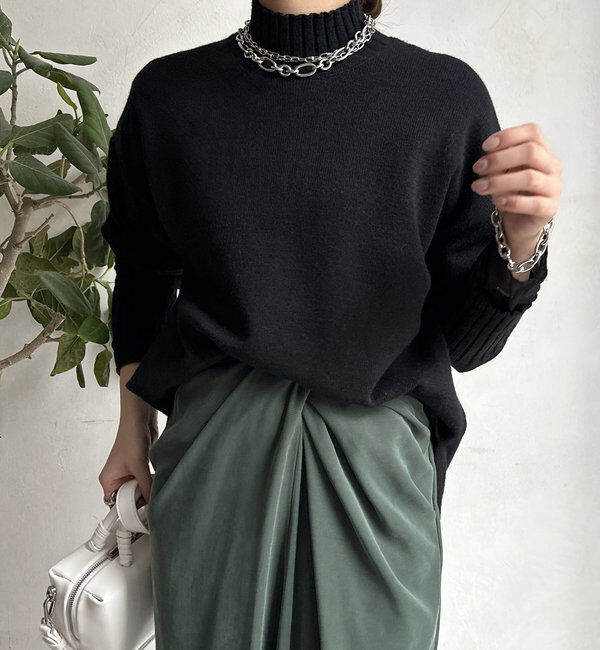  「【WEB限定】モッチリミドルゲージハイネックニット」|ニット・セーター|