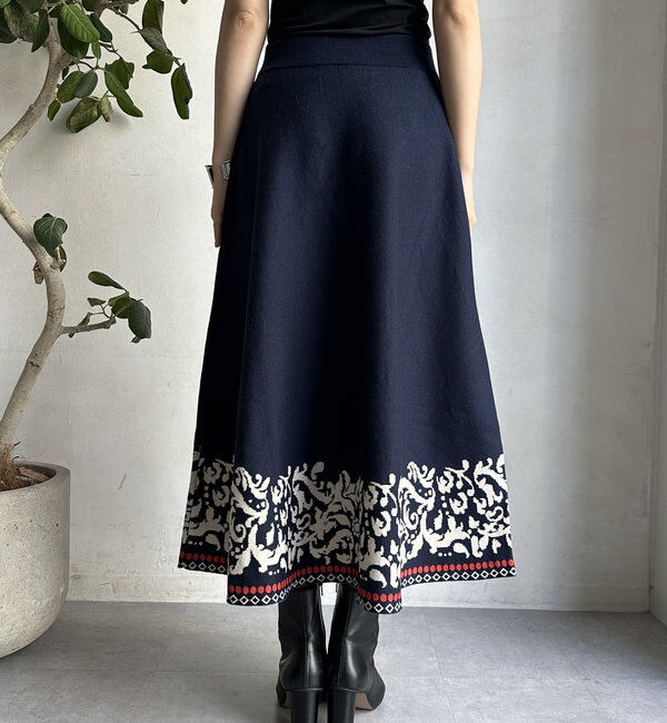  「【WEB限定】ジャガードニットフレアスカート」|スカート|