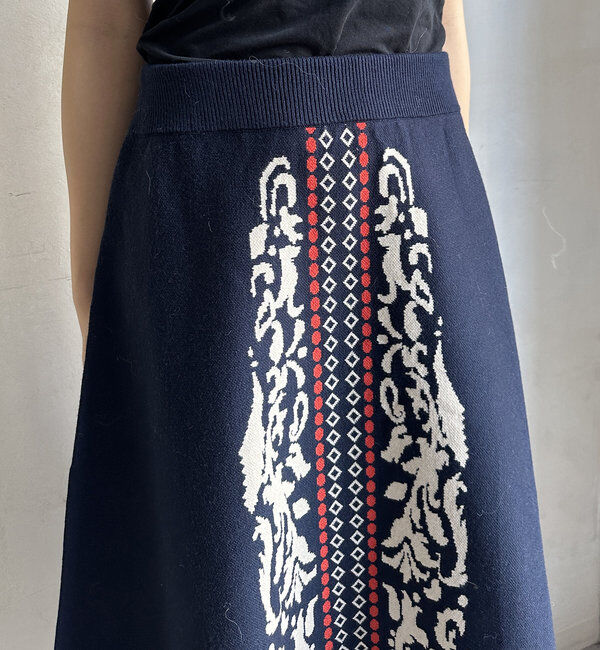  「【WEB限定】ジャガードニットフレアスカート」|スカート|