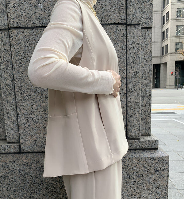  「【オケージョン対応】【WEB限定】Vネックバックペプラムジレ」|ベスト・ジレ|