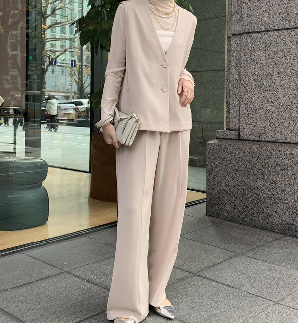  「【オケージョン対応】【WEB限定】Vネックバックペプラムジレ」|ベスト・ジレ|