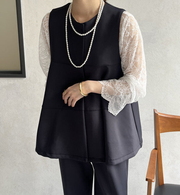  「【オケージョン対応】【WEB限定】モイストポンチティアードベスト」|ベスト・ジレ|