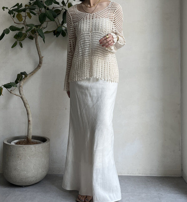  「【WEB限定】カギ針風プルオーバー」|ニット・セーター|