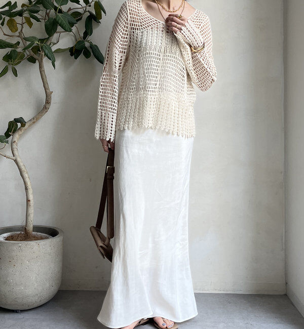  「【WEB限定】カギ針風プルオーバー」|ニット・セーター|