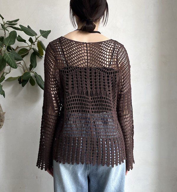  「【WEB限定】カギ針風プルオーバー」|ニット・セーター|