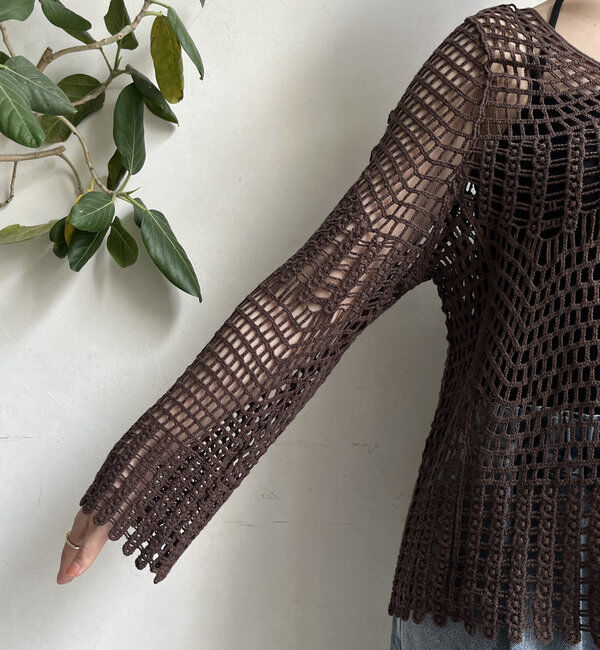  「【WEB限定】カギ針風プルオーバー」|ニット・セーター|