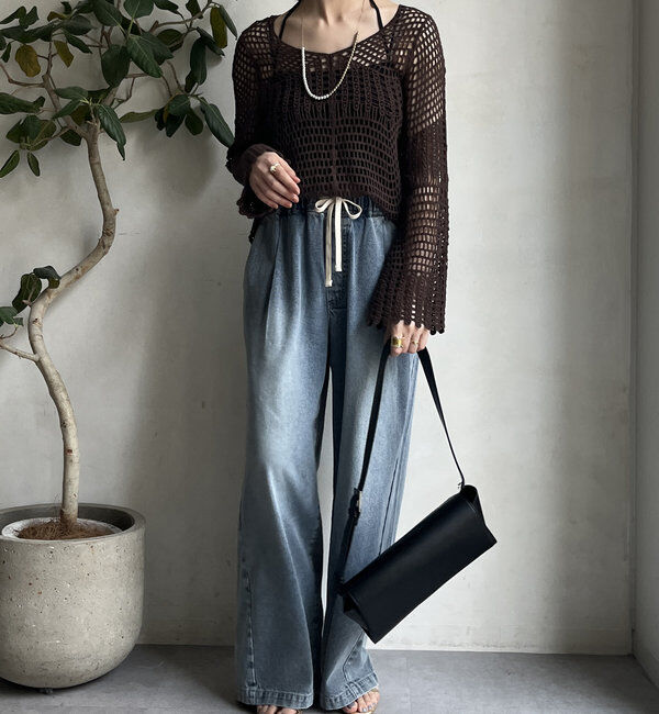  「【WEB限定】カギ針風プルオーバー」|ニット・セーター|