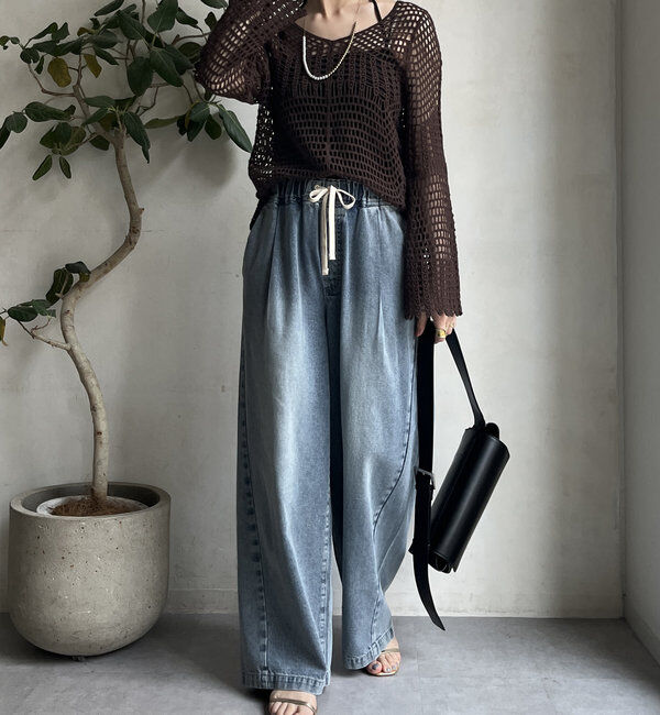  「【WEB限定】カギ針風プルオーバー」|ニット・セーター|