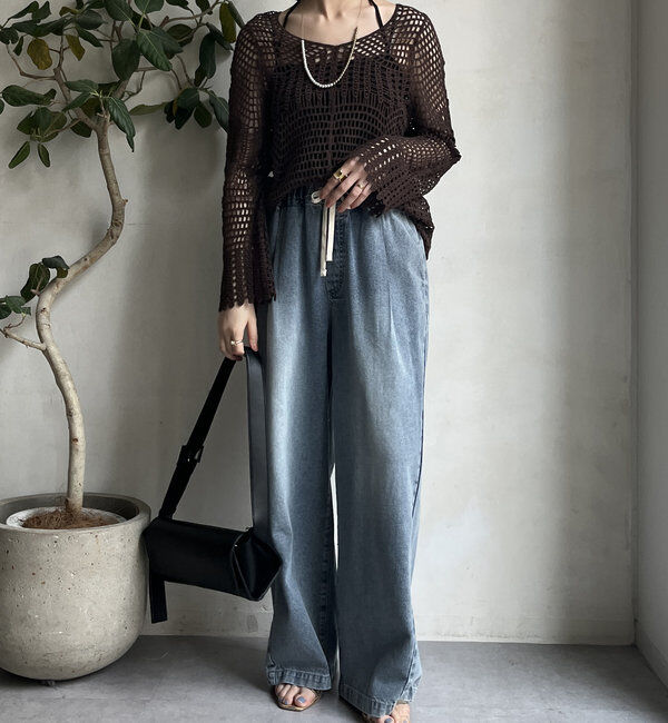  「【WEB限定】カギ針風プルオーバー」|ニット・セーター|